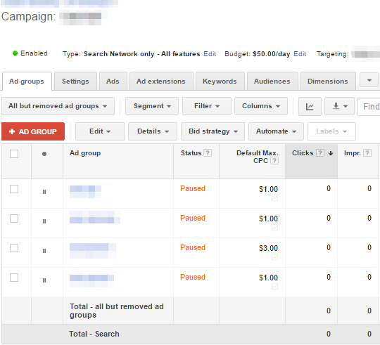 Google Adwords Ad Groups